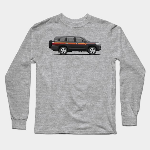 Land Cruiser 200 GX Heritage Edition - Black (AE-Spec) Long Sleeve T-Shirt by ARVwerks